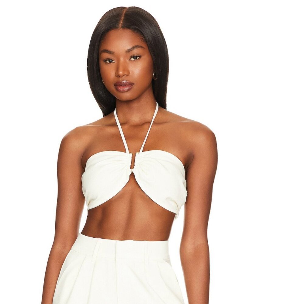 Nonchalant Label Carolina Crop Top Neutral Minimalist Chic M Quiet Luxury